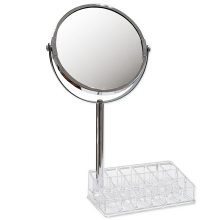 Зеркало косметическое  с подставкой для макияжных принадлежностей САНАКС 75273