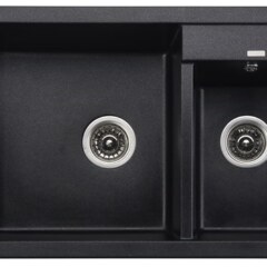 Мойка гранитная для кухни KAISER 800x500x190 Black Pearl двойная, KG2M-8050-BP