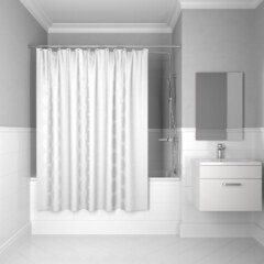 Штора для ванной комнаты, 200*200 см, Chequers, white, IDDIS, 432P20RI11