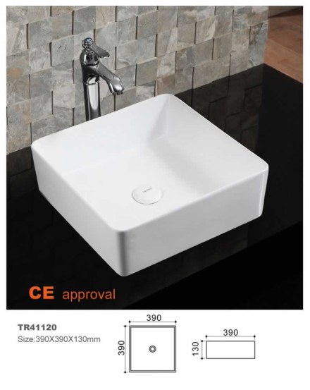 Умывальник накладной UPTREND Hestia 38,5×38,5 глянцевый белый TR41120
