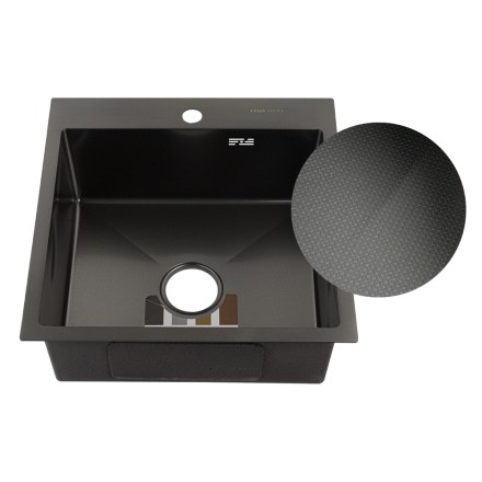 Мойка врезная 50х50х20 см ГРАФИТ толщина 3,0х0,8 мм FABIA PROFI 50503DG