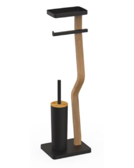 Стойка напольная черная/дерево CASPIAN 90044