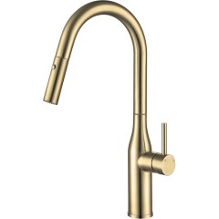 Смеситель для кухни с выдвижной лейкой Gappo G4398-43 (золотой)