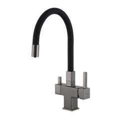Смеситель для кухни с подключением питьевой воды Gappo G4395-39 (Оружейная сталь)