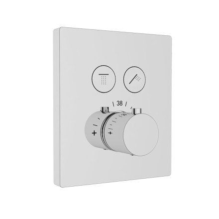 Смеситель скрытого монтажа с термостатом, 2-х режимный KAISER Sano 08377