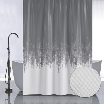 Штора с рельефным теснением в ванную комнату полиэстер/микрофибра 180х180 сСАНАКС 05-01