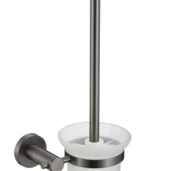 Туалетный ёршик с настенным держателем S5694G оружейная сталь