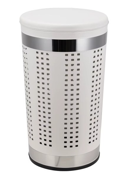 Корзина для белья 46л белая  CASPIAN 90113