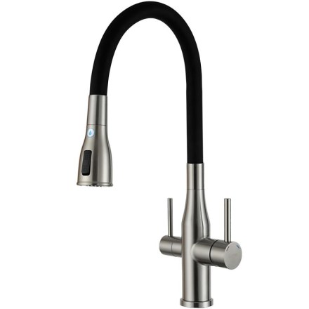 Смеситель для кухни с подключением фильтра питьевой воды Gappo G4399-65 (сатин)